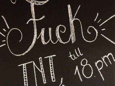 FuckTNT chalk design handlettering lettering script