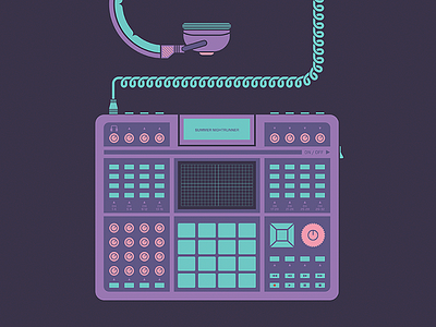 A Gap Between - Promotional Print a gap between bucolic design drum machine electronic headphones illustration kaoss pad minimal music nueva forma