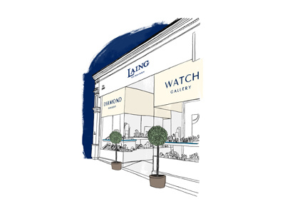 Laing Jewellers advertising architecture drawing illustration paint shop