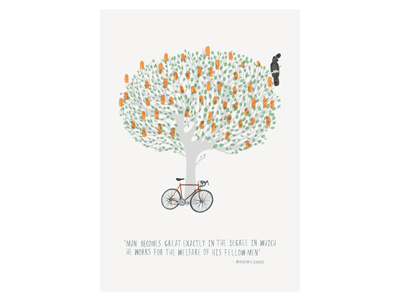 Banksia Tree banksia bike gandhi hand drawn handwritten illustration quote tree typography