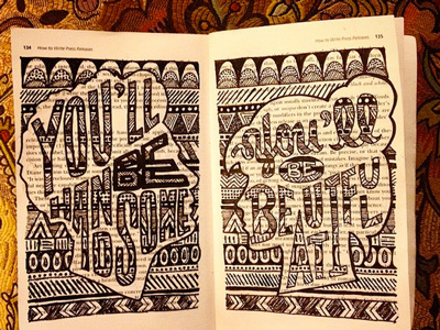 Handsome and Beautiful book handlettering lettering portrait sketch