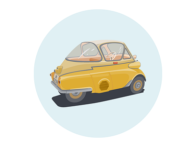 BMW Isetta bmw car flat design graphic icons isetta italian design