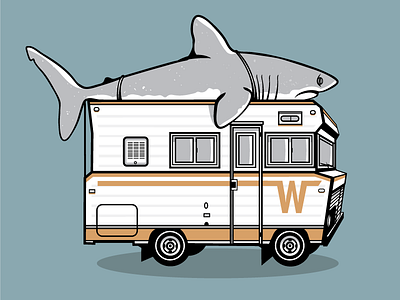 Landshark adobe illustrator illustration jupiter visual rv shark vector winnebago