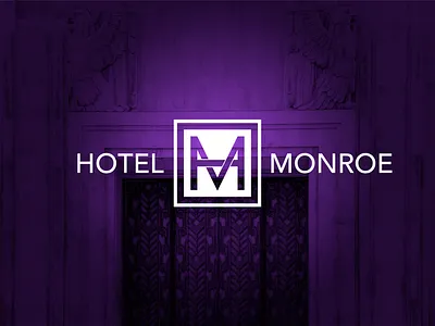 Hotel Monroe boutique brand concept hospitality hotel icon identity logo monogram overlap phoenix typography
