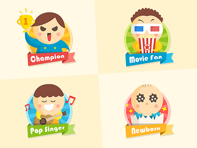 Cartoon Icon badge cartoon champion cute icon movie newborn pop singer