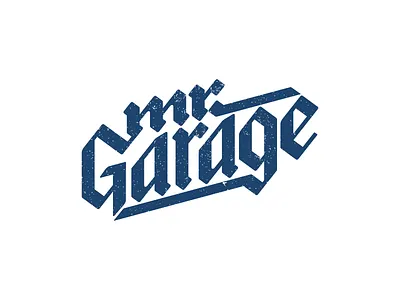 Mr. Garage car garage gothic lettering logo