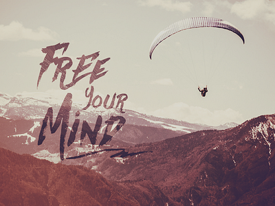 Free your mind brush font identity letter lettering logo logotype retro typeface typo typography vintage