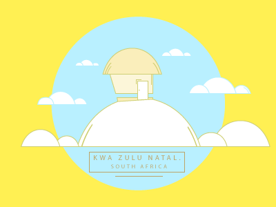 Kwa Zulu Natal. South Africa art flat illustration maps