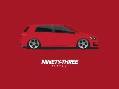 2015 Volkswagen GTi cherry red gti illustration rotiform volkswagen