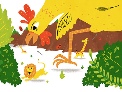 angry rooster animals book children illustration rooster