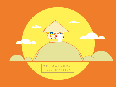 Mpumalanga. South Africa art flat illustration maps