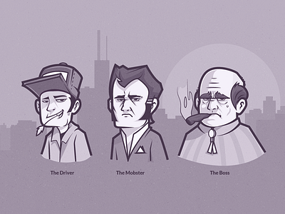 Characters boss character city driver game gangster illustration mobster outline smoke stroke vector