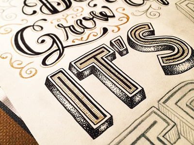 "Its" Work In Progress handlettering lettering sketch stipple wip