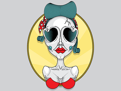 Pin Up Complete illustration pin up skeleton tits timothy brennan vector vector illustration