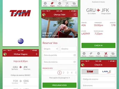 TAM redesign app brasil brazil flat ios iphone redesign tam travel ui ux
