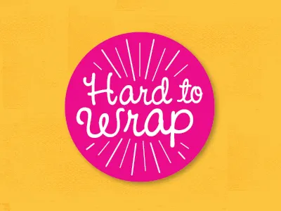 Hard to wrap illustrative lettering logo pink signage typography wrap yellow