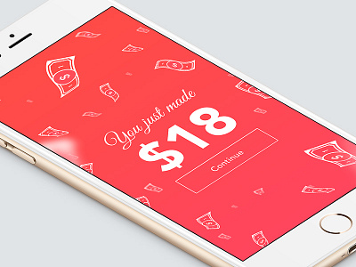 Reward / Making It Rain award bills cash colorful confetti design ios ios8 money reward ui ux