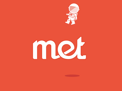 Met Logo astronaut illustration logo typography vector