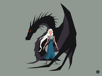 Dany & Drogon 2.0 asoiaf character daenerys design dragon game of thrones illustration targaryen