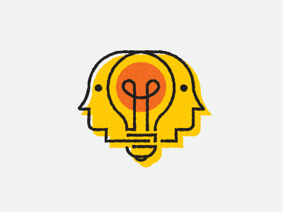 WIP Logo energy face head lightbulb logo