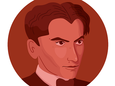 Federico García Lorca illustration portrait vector