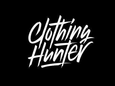 Clothing Hunter brush calligraphy lettering logo