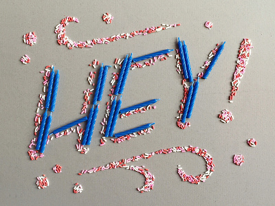 Hey! ! dimensional type food typography hey lettering