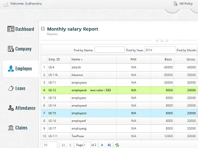 Payroll web app UI application ui dashboard payroll user interface web