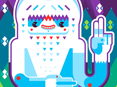 Pictomono blue event funny geometric happy monster museum pictoplasma vector