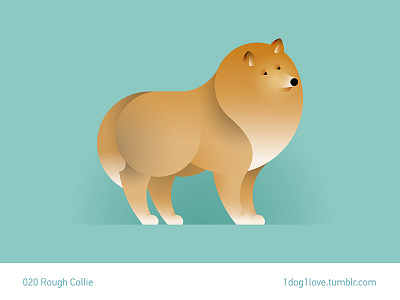 Rough collie animal collie cute design dog flat illustration illustrator puppy