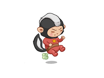 Lift Off cartoon character design fart skunk