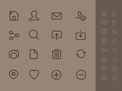 basic line icon set flat icons icon icon set line minimal stroke