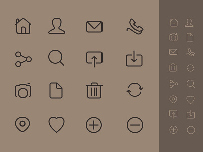 basic line icon set flat icons icon icon set line minimal stroke