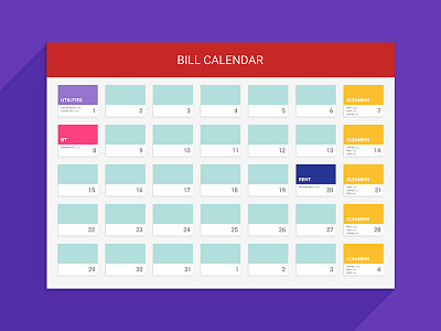 Bill Calendar calendar google material design utilities