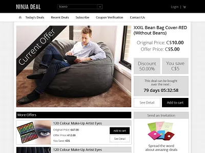 e-commerce - Deal website black design e commerce landing page shop ui user interface web web shop white