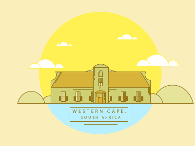 Western Cape. South Africa art flat illustration maps