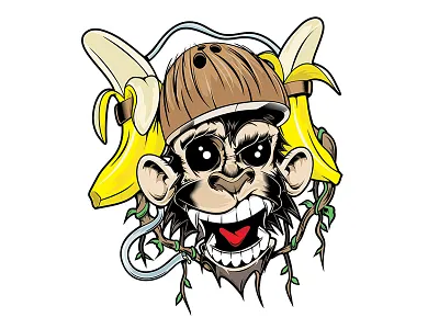 Monkey Business adobe cartoon chimp digitalart illustrator logo monkey vector