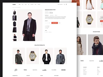Gaze Creative Multi Concept Psd Template Shop clean ecommerce grid minimal online psd red shop store template ui ux