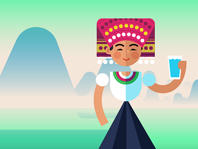 Girl from Guilin, Guangxi charity china geometric girl illustration kids minimalist ngo non profit orphanage simple vector