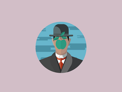 Le Fils de l'Homme art flat design magritte