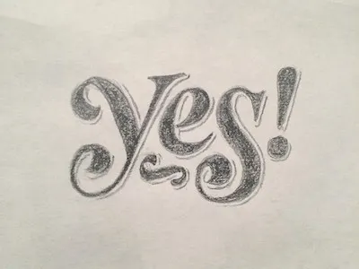 Yes hand lettering lettering lubalin paper swash type typography vintage