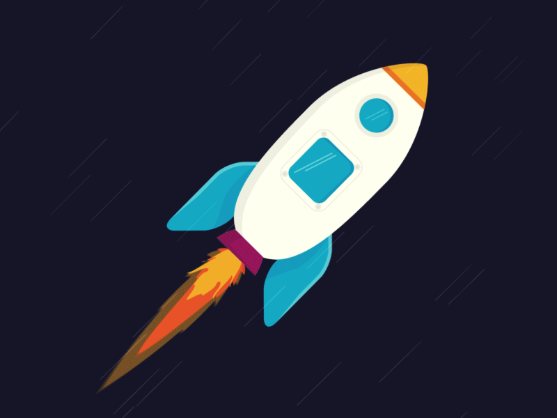 Rocket animation flames gif loop rocket space woosh