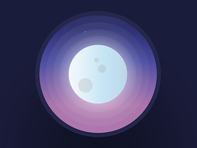 Moon craters glow gradients icon moon night sky stars twilight