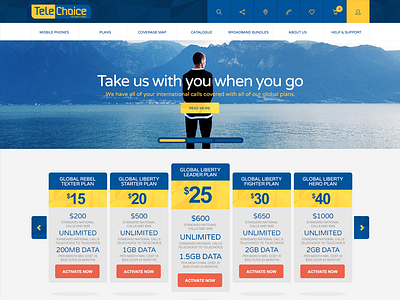 TeleChoice Redesign cell design mobile page site web