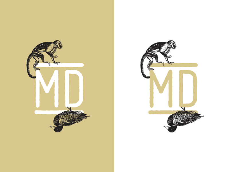 Monkeyduck Branding animals branding cafe duck identity monkey restaurant typography