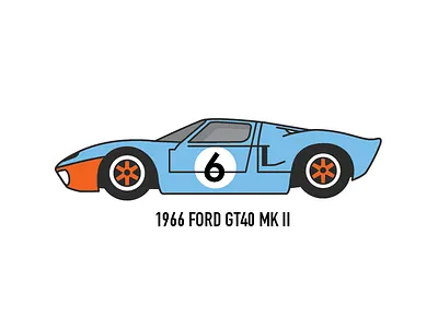Ford GT40 car ford fordgt gt40 illustration racing