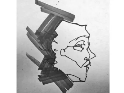 Sketch drawing illustration ink lines pen portrait sketch
