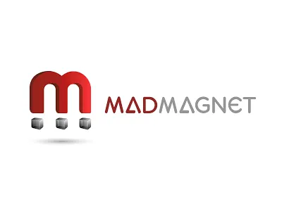 Mad Magnet Logo concept identity logo red vector