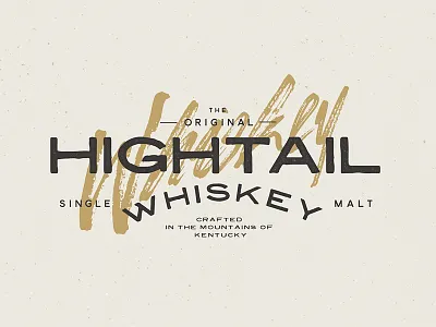 HIGHTAIL WHISKEY branding brown craft kentucky liquor logo malt mountain typography whiskey whiskey and branding