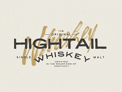 HIGHTAIL WHISKEY branding brown craft kentucky liquor logo malt mountain typography whiskey whiskey and branding